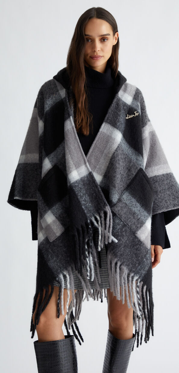 Liu Jo Poncho jacquard con cappuccio